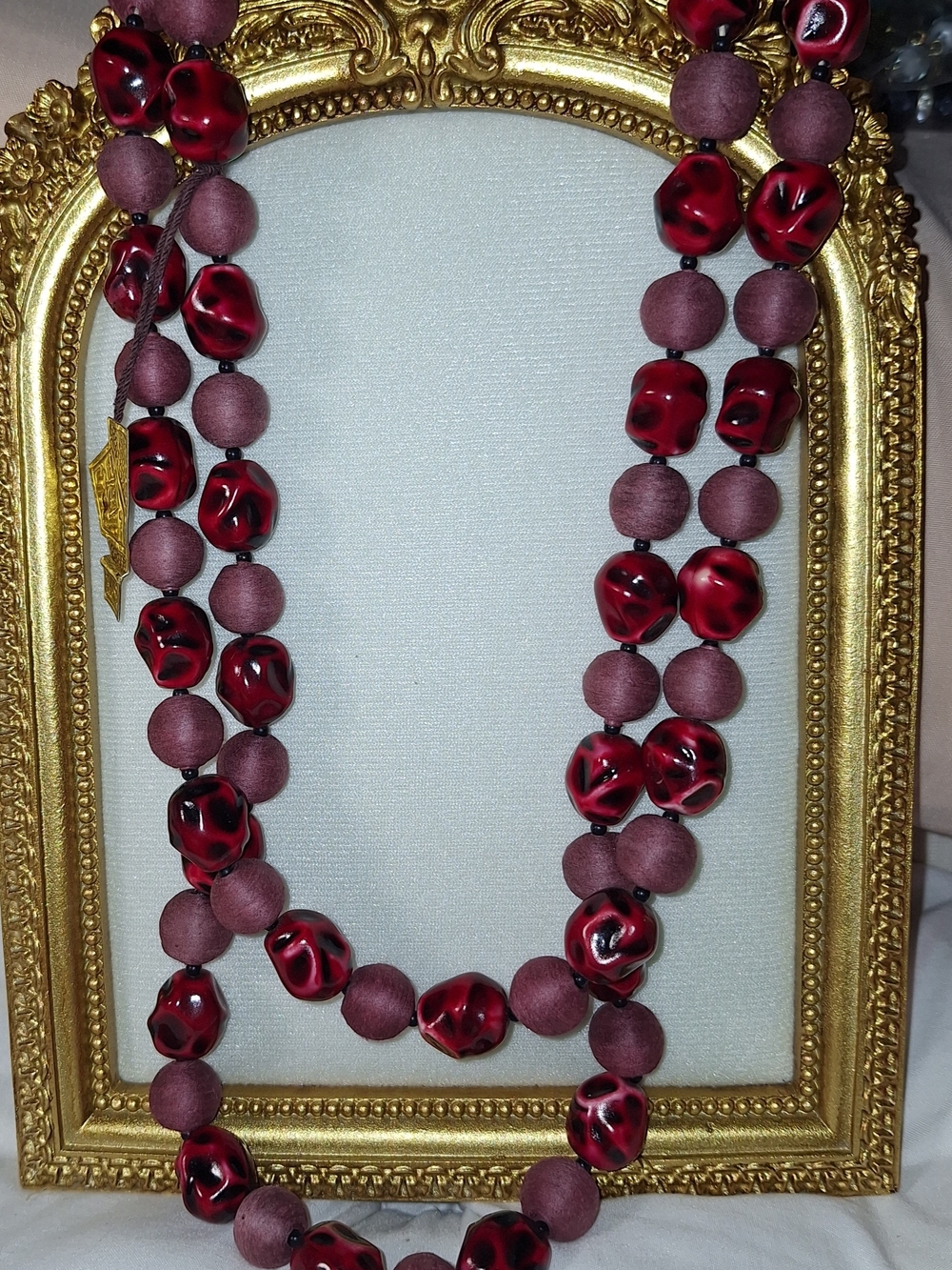 Vintage 1960s Coro Casuals Double Strand Bead Necklace New Old Stock Tagged